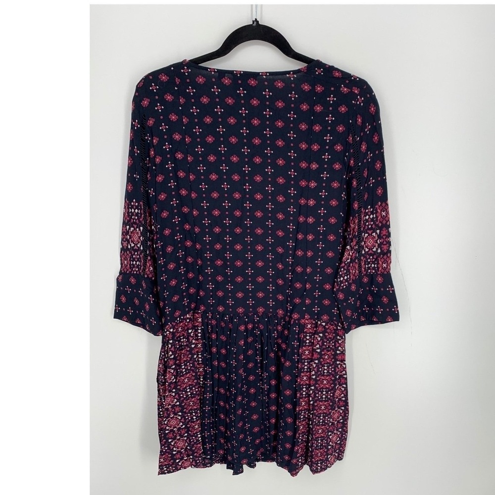 Vanessa Virginia for Anthropologie Navy Embroidered Beaded Boho Dress Small - Picture 3 of 7